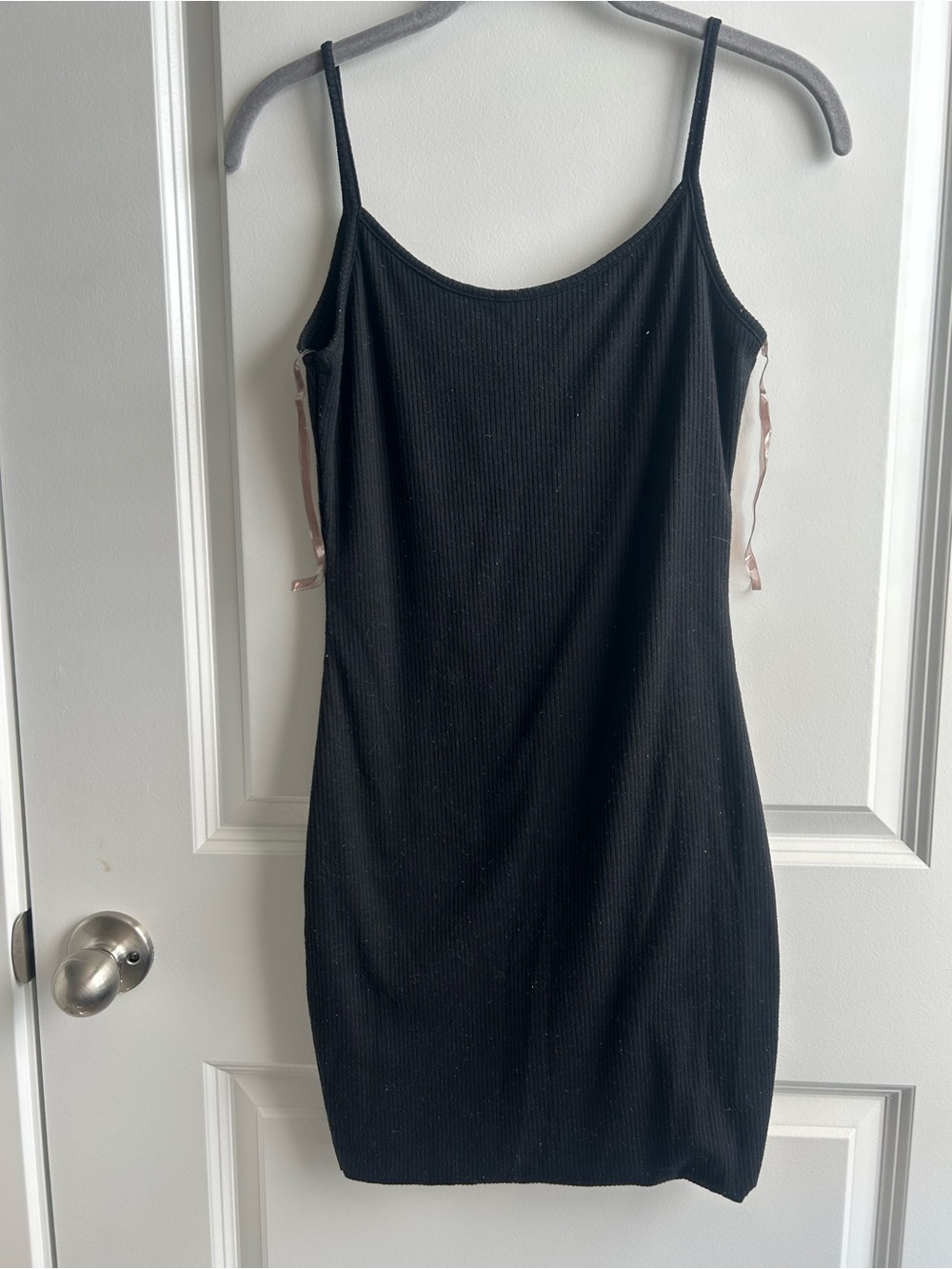 Active USA Black Ribbed Mini Dress